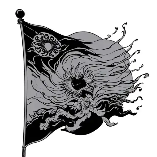Japanese Samuri Flag tattoo design idea
