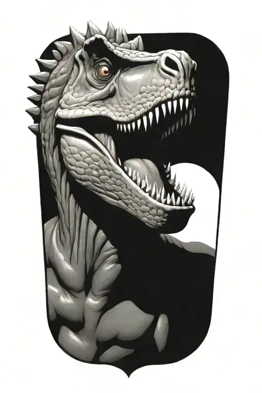 dino cartoon tattoo design idea