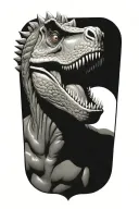 dino cartoon tattoo design idea