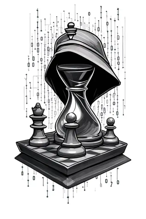 sith, chess, hour glass, computer networking, binary code tattoo design idea