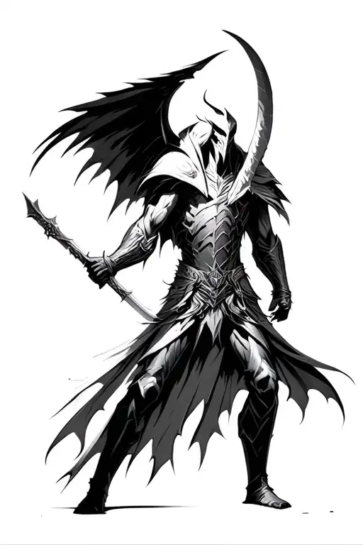 Tyrael and Diablo from Diablo 3 video game fighting each other tattoo design idea