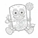 puppet with spongebob tattoo design idea