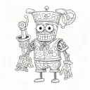 puppet with spongebob tattoo design idea