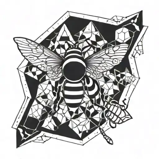 Bee cells form a window in which a paper aeroplane can be seen flying and its shadow is a real aeroplane. tattoo design idea