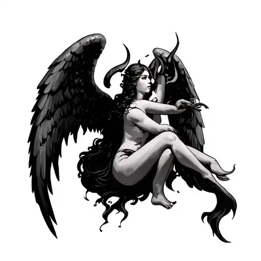 angel and devils tattoo design idea