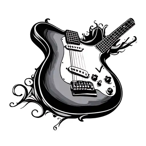 Guitar Memorial tattoo design idea