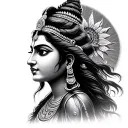 Shiva Parvati tattoo design idea