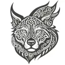 half Taurus and half shadow wolf face full fill a face  tattoo design idea