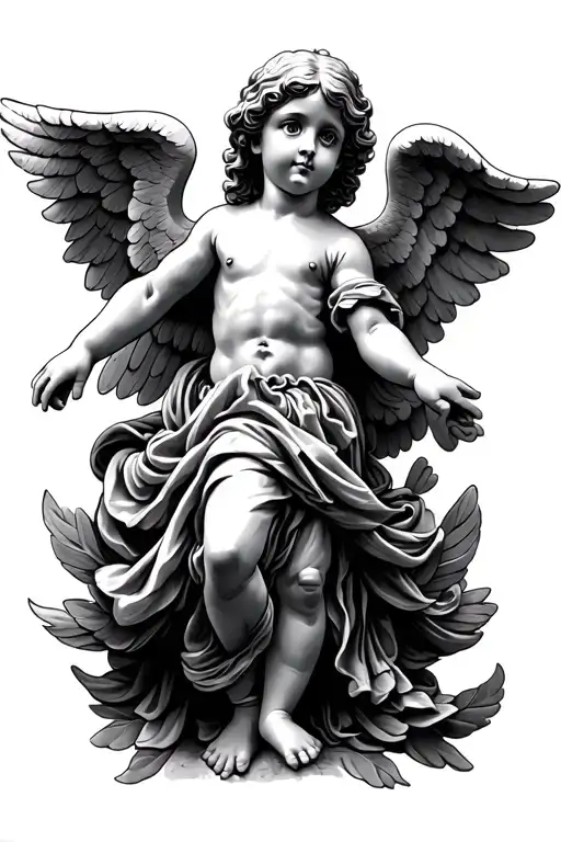 cherub angel tattoo design idea