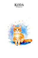 "Koda Red Supernova " ginger cat sitting tattoo design idea