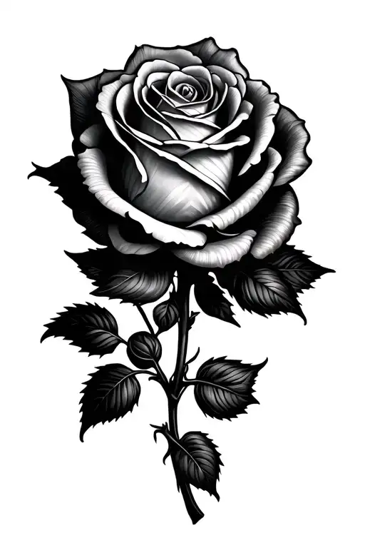 rose surrounded by pinstripe  tattoo design idea