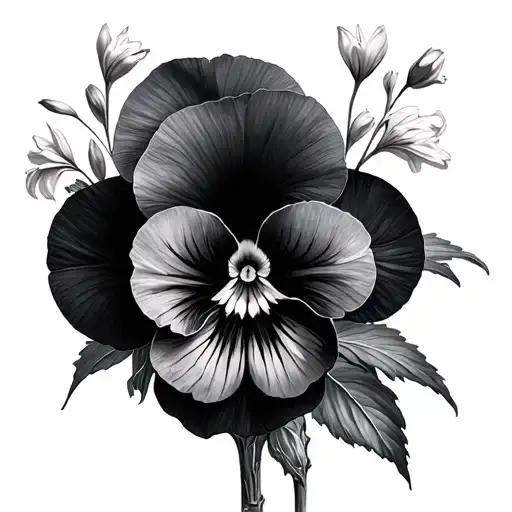 Pansy & Nacissus Flower Bouquet" Tattoo Design tattoo design idea