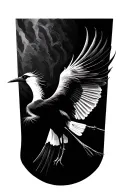 crane bird flying tattoo design idea