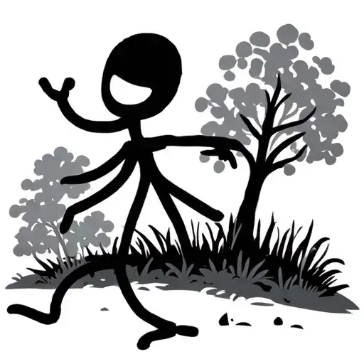 stickman lawn tattoo design idea