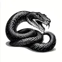 Snake biting its own tail using celtic knots weaving tattoo design idea