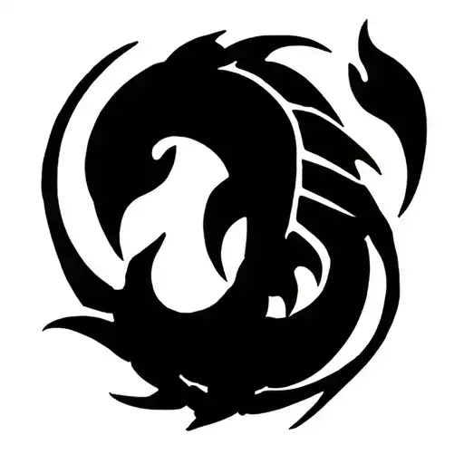 Scorpio Pisces Zodiac Sign Shape tattoo design idea