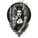 Demoness tattoo design idea