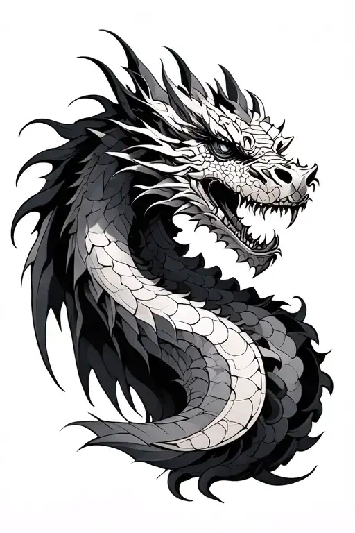 Dragon, Chess, Oblivion, Slavic patterns tattoo design idea