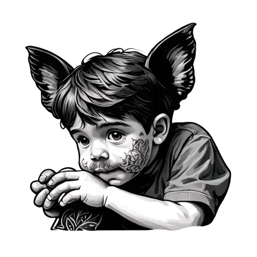 Child Dad tattoo design idea