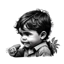 Child Dad tattoo design idea