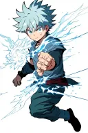 Killua Zoldyck fighting using godspeed you black emperor tattoo design idea