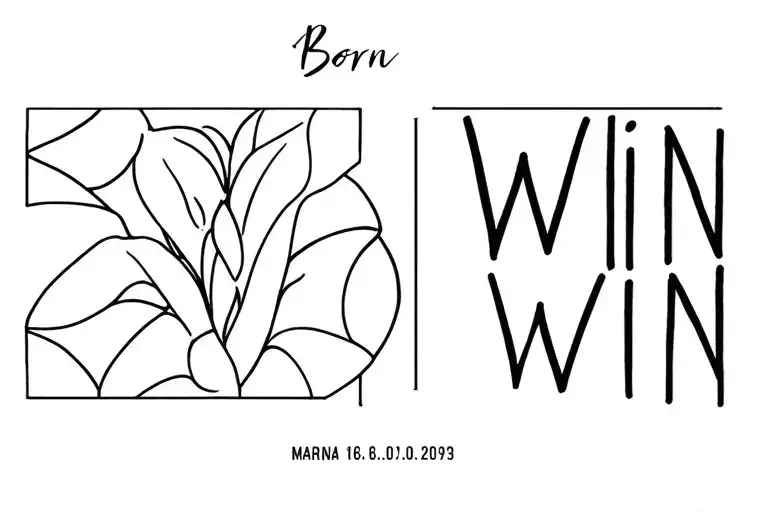 Born Win EVA 16.06.2016 MIA 03.09.2019 Marina 04.04.1992 Nikita 18.10.1991 tattoo design idea