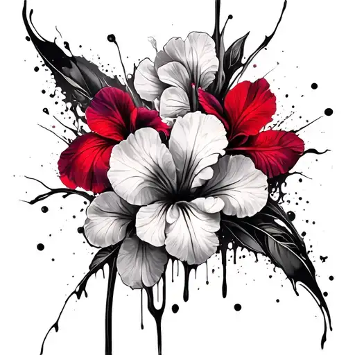 primrose violet iris flower tattoo design idea