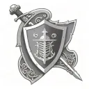 Templar sword and shield tattoo design idea