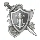 Templar sword and shield tattoo design idea