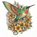 humming-bird tattoo design idea