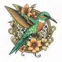 humming-bird tattoo design idea
