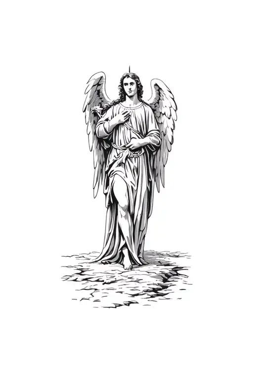 archangel Gabriel warrior tattoo design idea