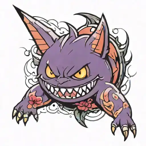 Gengar Pokémon tattoo design idea