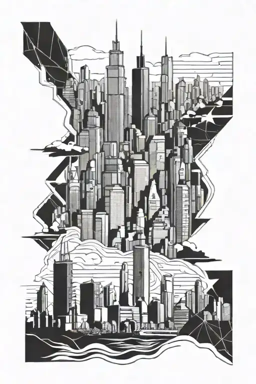 Chicago skyline tattoo tattoo design idea