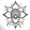 christian cross and lotus flower tattoo design idea