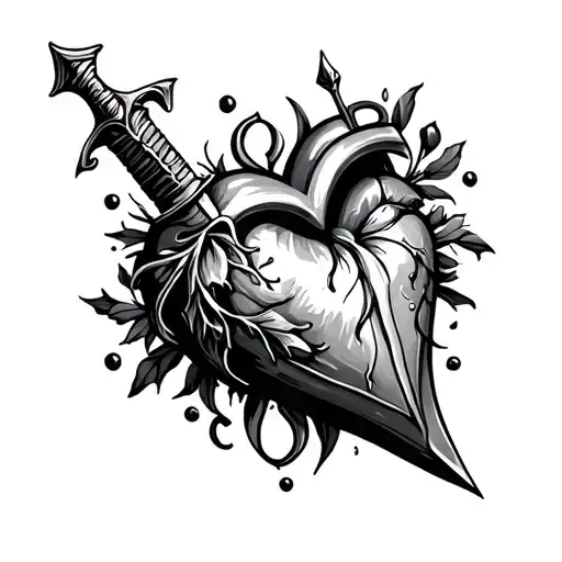 Dagger Heart tattoo design idea