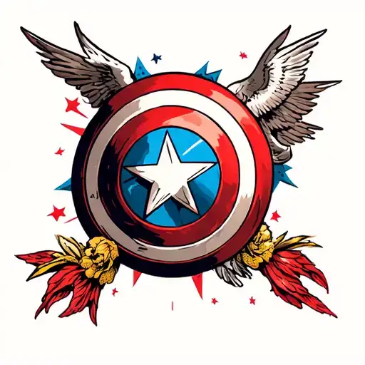 captain america shield tattoo design idea