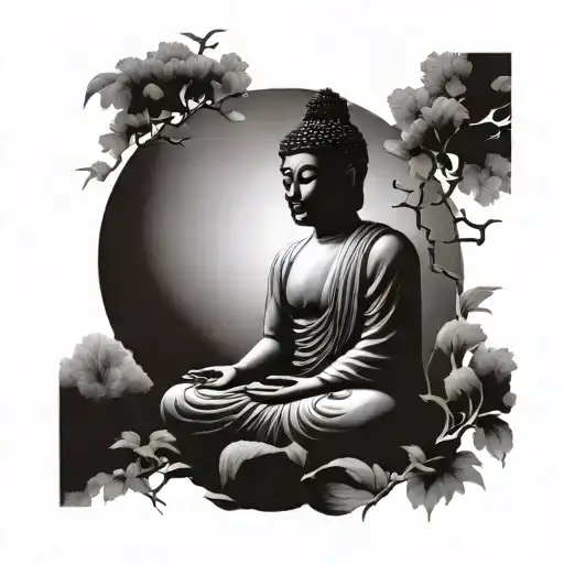 *Upper Arm:*  1. *Buddha's Enlightenment*:     - A serene Buddha seated under the Bodhi Tree (symbolizing wisdom).     - tattoo design idea