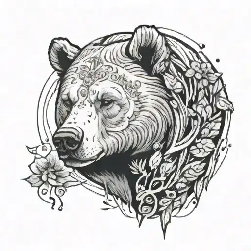 A girl with the spirit of a bear  tattoo design idea