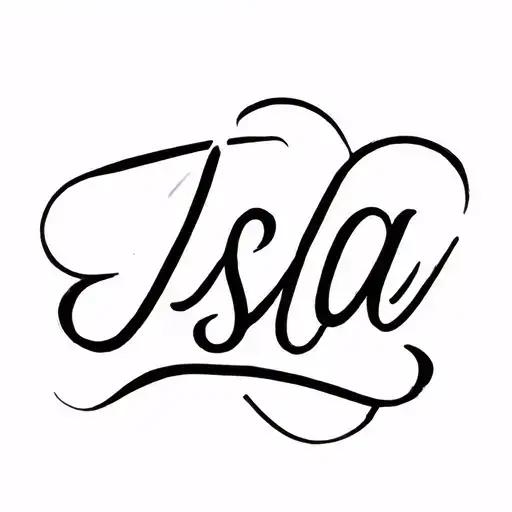 simple cursive Isla tattoo design idea