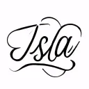 simple cursive Isla tattoo design idea