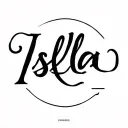 simple cursive Isla tattoo design idea