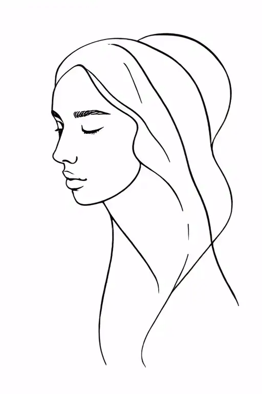 woman and man faces tattoo design idea