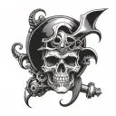 turbo skull tattoo design idea