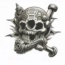 turbo skull tattoo design idea