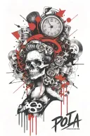 scale balanced tattoo design idea