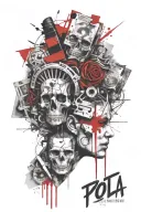 scale balanced tattoo design idea