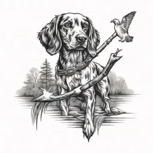 duck hunting dog memorial tattoo tattoo design idea