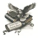 Incorporate a microphone and a Bible quote 'Above all else, guard your heart, for everything you do flows from it.' tattoo design idea