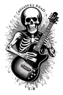 grateful dead skeleton with guitar with the date 5-1-81 tattoo design idea